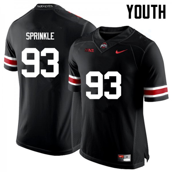 Ohio State Buckeyes #93 Tracy Sprinkle Youth Stitched Jersey Black OSU62298